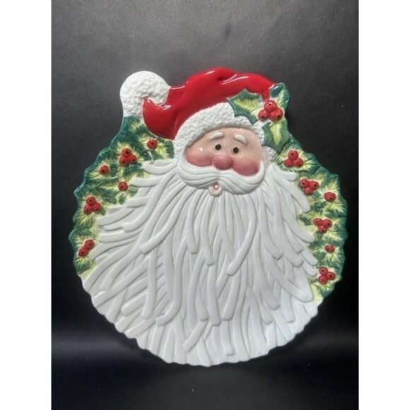 Fitz and Floyd Christmas Canapé Plate - Kringle - Picture 2 of 4